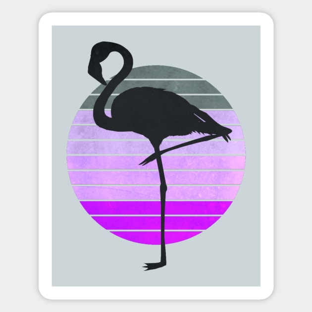 Flamingo Silhouette Reto Style Sticker by AlondraHanley